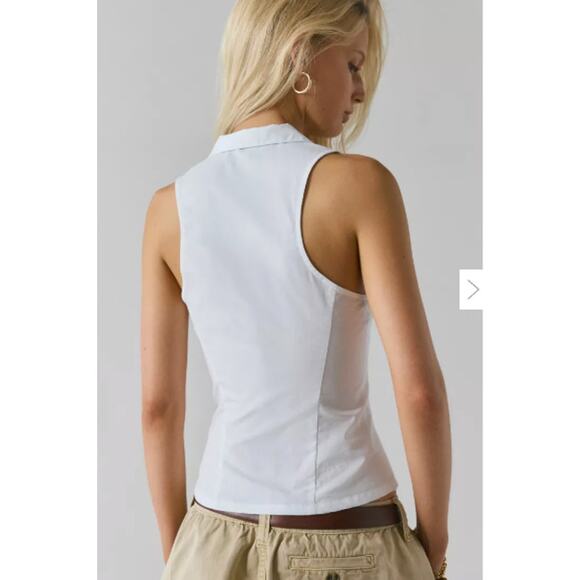 XS Urban Outfitters Party Girl Cotton Blend White Vest NWT - Picture 3 of 7